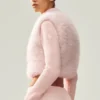 Faux Fur Cashmere Northstar Full Zip – Frosted Pink