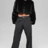 Faux Fur Chic kort jakke – svart