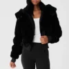 Faux Fur Foxy-jakke – svart