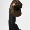 Faux Leather Premier Bomber – Espresso