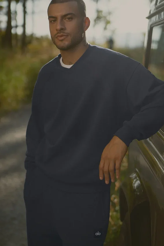 Field-genser med rund hals – Navy