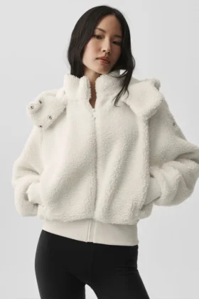Foxy Sherpa-jakke – elfenben