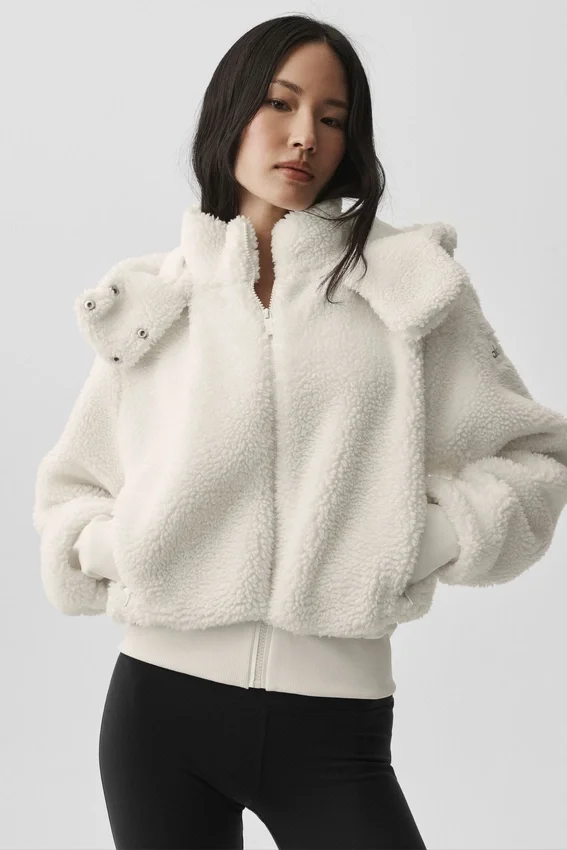 Foxy Sherpa-jakke – elfenben