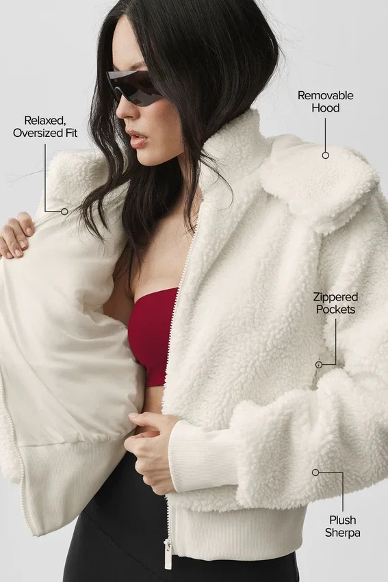 Foxy Sherpa-jakke – elfenben
