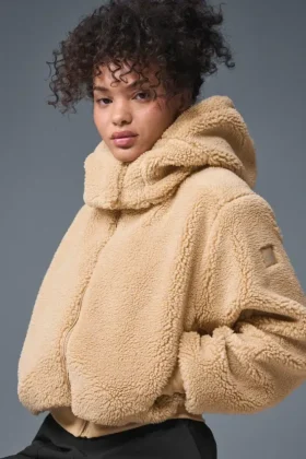 Foxy Sherpa-jakke – kamel