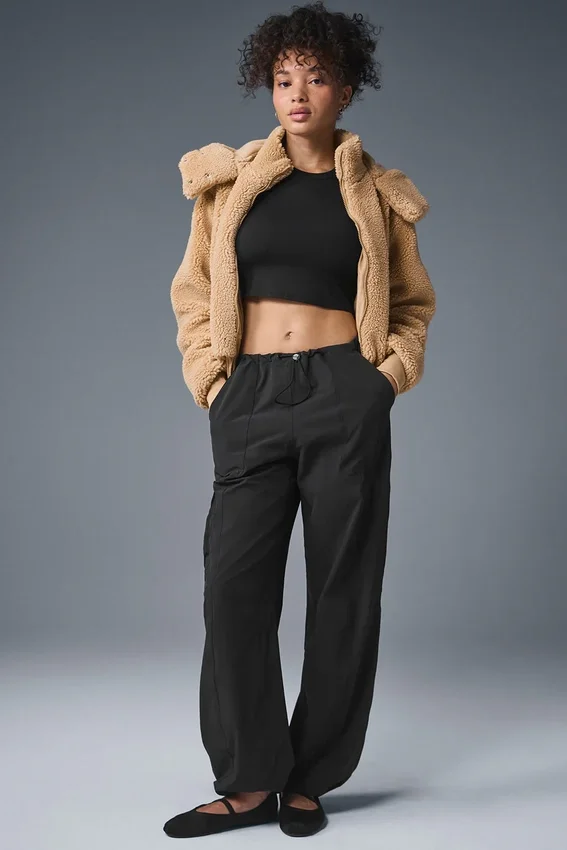 Foxy Sherpa-jakke – kamel