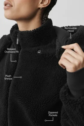 Foxy Sherpa-jakke – svart