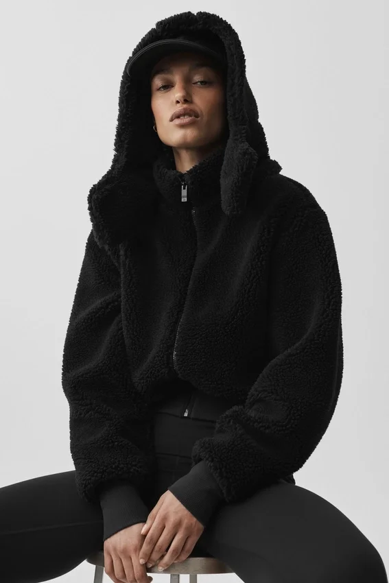Foxy Sherpa-jakke – svart