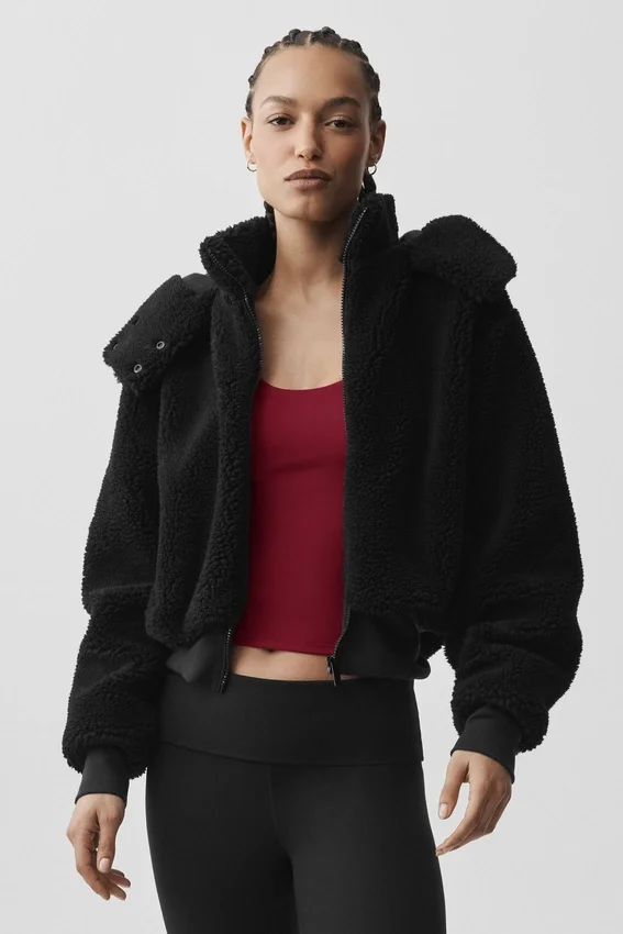 Foxy Sherpa-jakke – svart