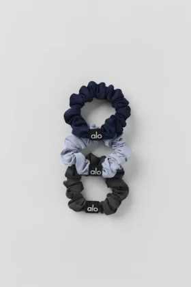 Fresh Mini-hårstrikk 3-pakning – vinterfrost/marineblå/antracitt