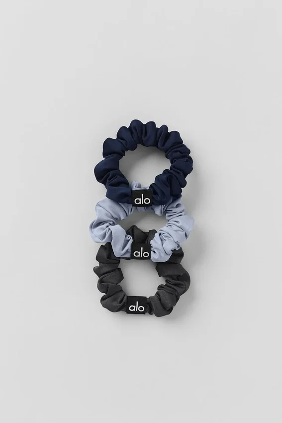 Fresh Mini-hårstrikk 3-pakning – vinterfrost/marineblå/antracitt
