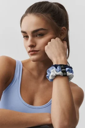 Fresh Mini Scrunchie 3-pakning – Lys Provence-blå/Marineblå/Hvit