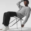 Gensere med rund hals og kabelstrikk – Athletic Heather Grey