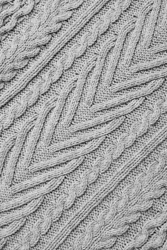Gensere med rund hals og kabelstrikk – Athletic Heather Grey