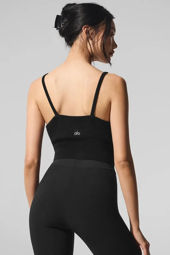 Gjennomsiktig kashmir-tanktop – svart