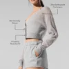 Gjennomsiktig kort kashmir-cardigan – Athletic Heather Grey