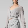 Gjennomsiktig kort kashmir-cardigan – Athletic Heather Grey