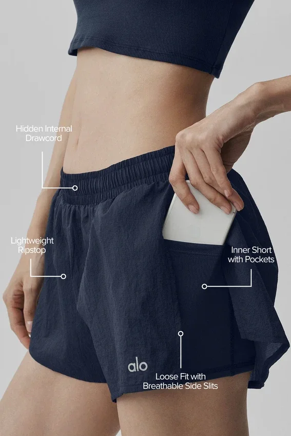 Go Time-shorts med middels høy midje – Navy