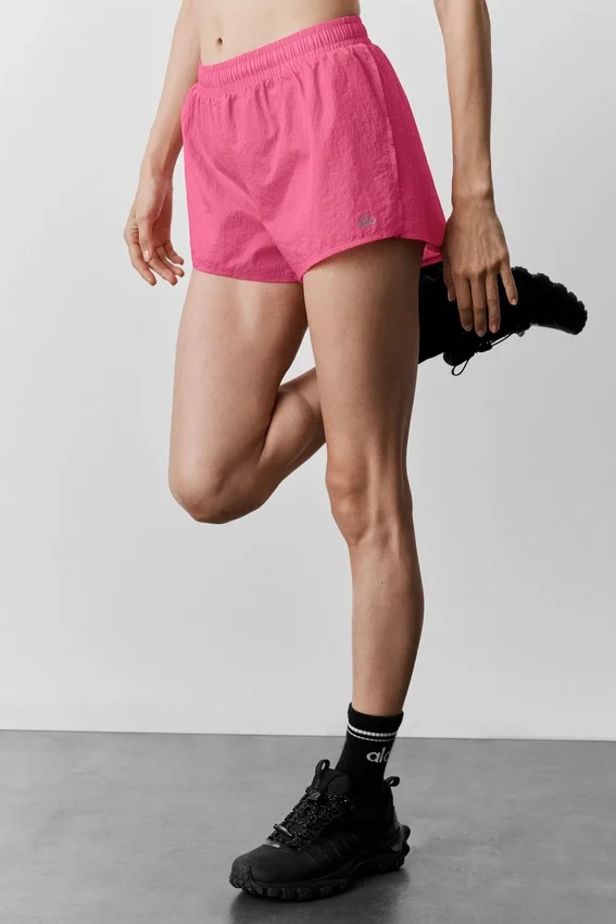 Go Time-shorts med middels høy midje – Paradise Pink