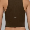 Goddess Ribbed Go-To Singleter – Espresso