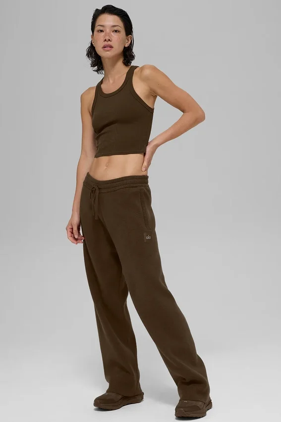 Goddess Ribbed Go-To Singleter – Espresso
