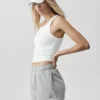 Goddess Ribbed Go-To Tank – hvit