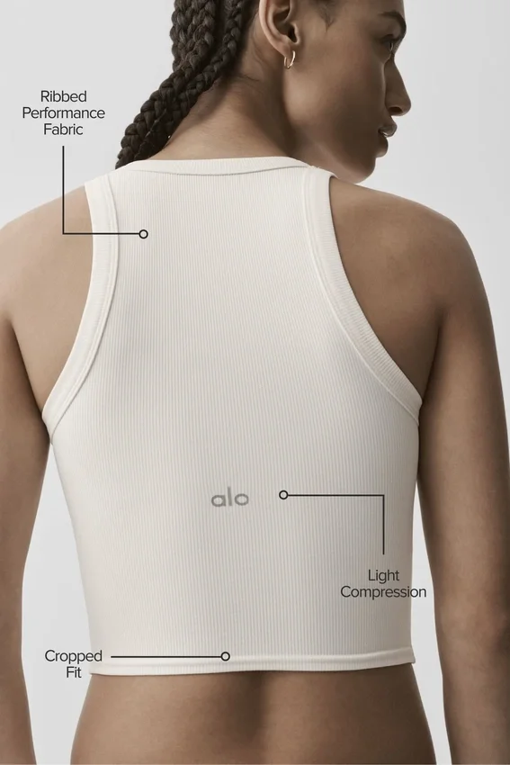 Goddess Ribbed Go-To Tank – Ivory