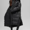 Gold Rush Puffer Trench – svart