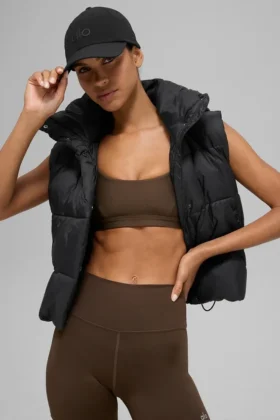 Gold Rush-puffervest – svart