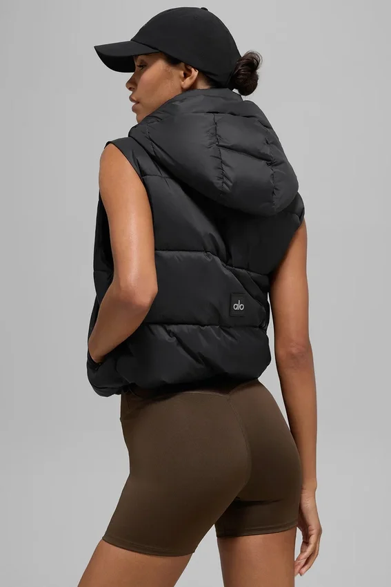 Gold Rush-puffervest – svart