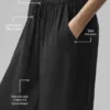 Halvgjennomsiktig Golden Hour-buks med High-Waist og rette ben – svart