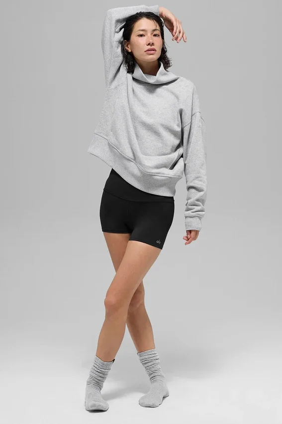 Hazy genser med høyhals – Athletic Heather Grey
