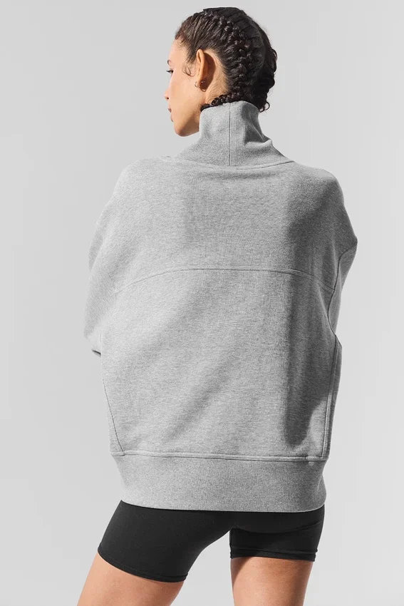 Hazy genser med høyhals – mørk Athletic Heather Grey