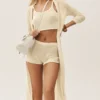 Heatwave lang cardigan i silke og kashmir – sandbeige