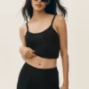 Kort Heat Wave-tanktop i silke og kashmir – svart