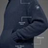 Hettegenser i strukturert strikk – Navy