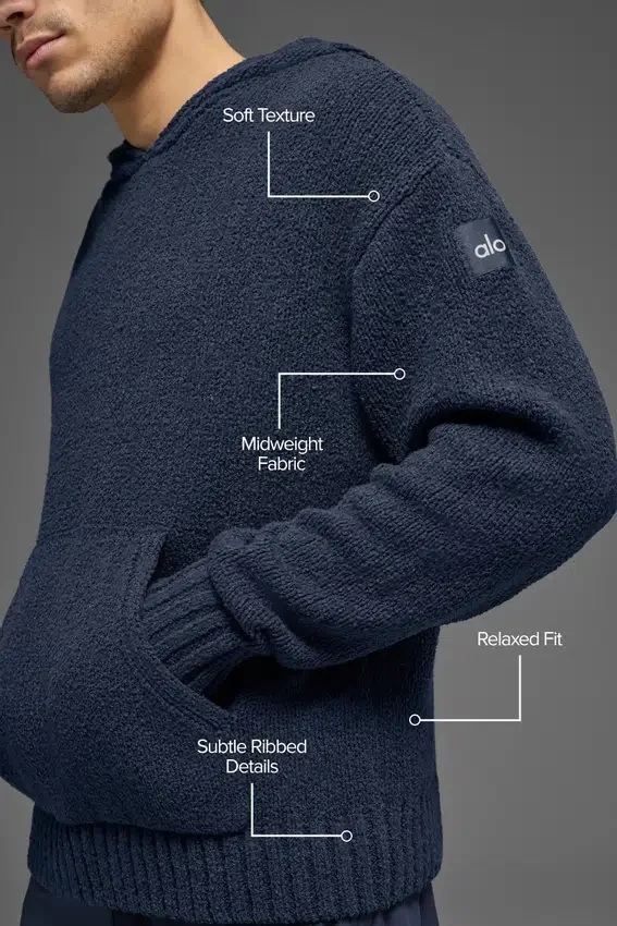 Hettegenser i strukturert strikk – Navy