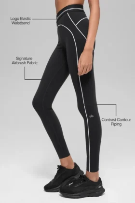 High-Waist 7/8 Heart Throb Tights – svart/hvit