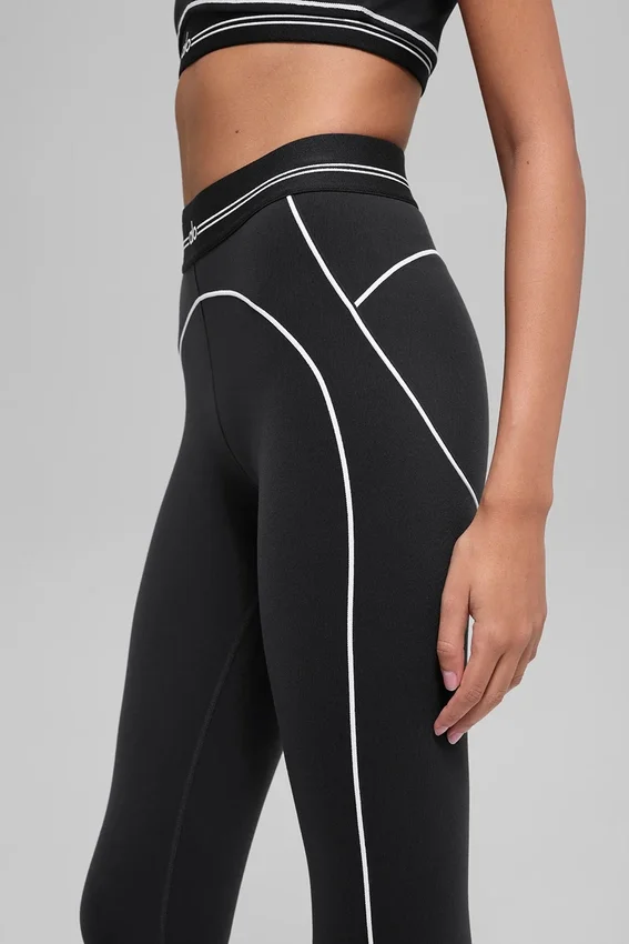 High-Waist 7/8 Heart Throb Tights – svart/hvit