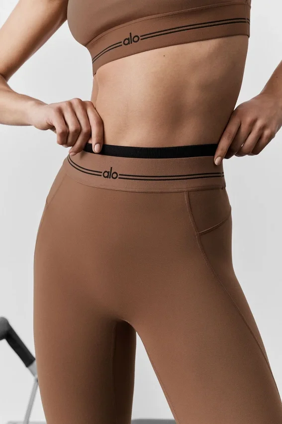 High-Waist Airbrush 7/8 Better Together Tights – solkysset brun/svart