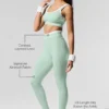High-Waist Airbrush 7/8 Better Together Tights – spearmint/hvit
