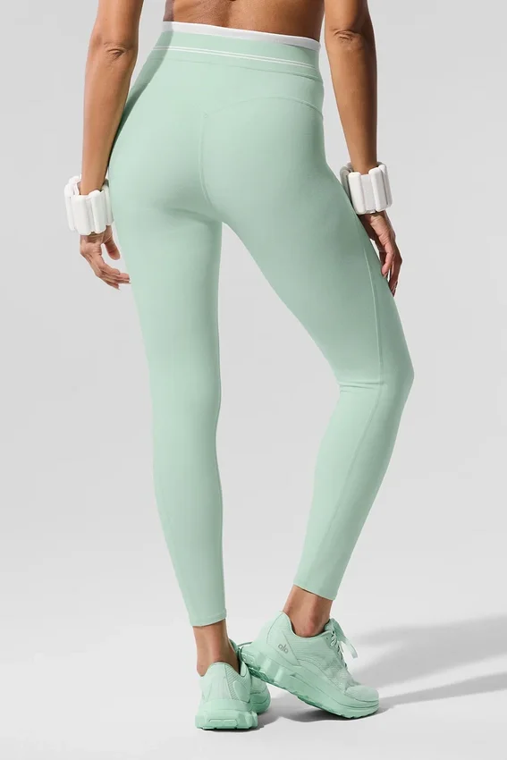 High-Waist Airbrush 7/8 Better Together Tights – spearmint/hvit