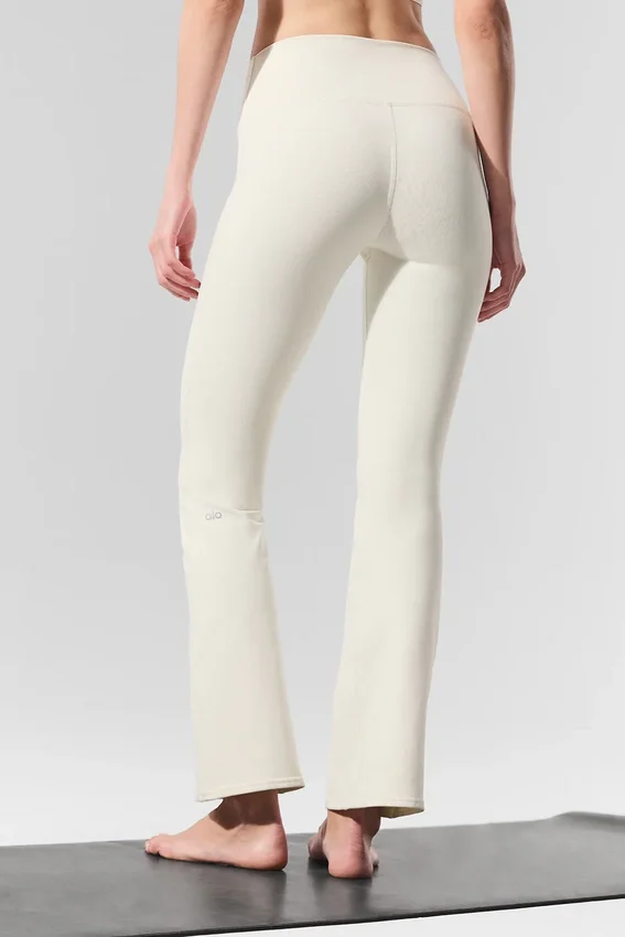 High-Waist Airbrush 7/8 bootcut bootcut tights – elfenben