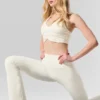 High-Waist Airbrush 7/8 bootcut bootcut tights – elfenben