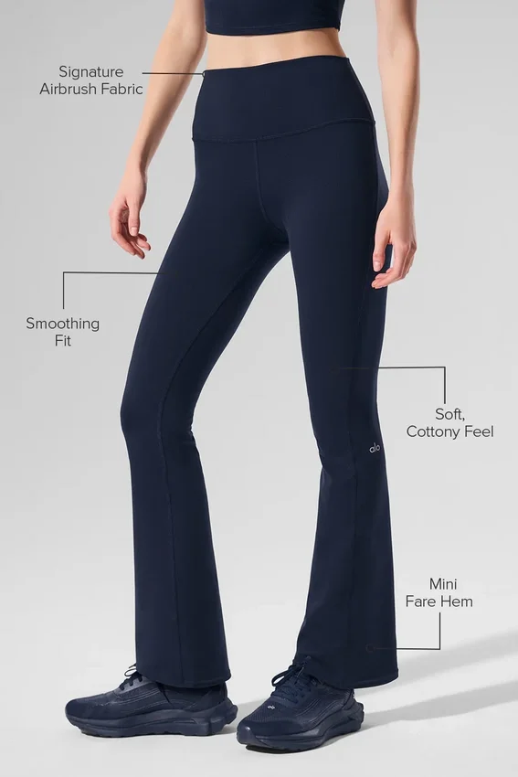 High-Waist Airbrush 7/8 bootcut legging – Navy