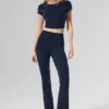 High-Waist Airbrush 7/8 bootcut legging – Navy