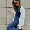 High-Waist Airbrush 7/8 bootcut legging – Navy