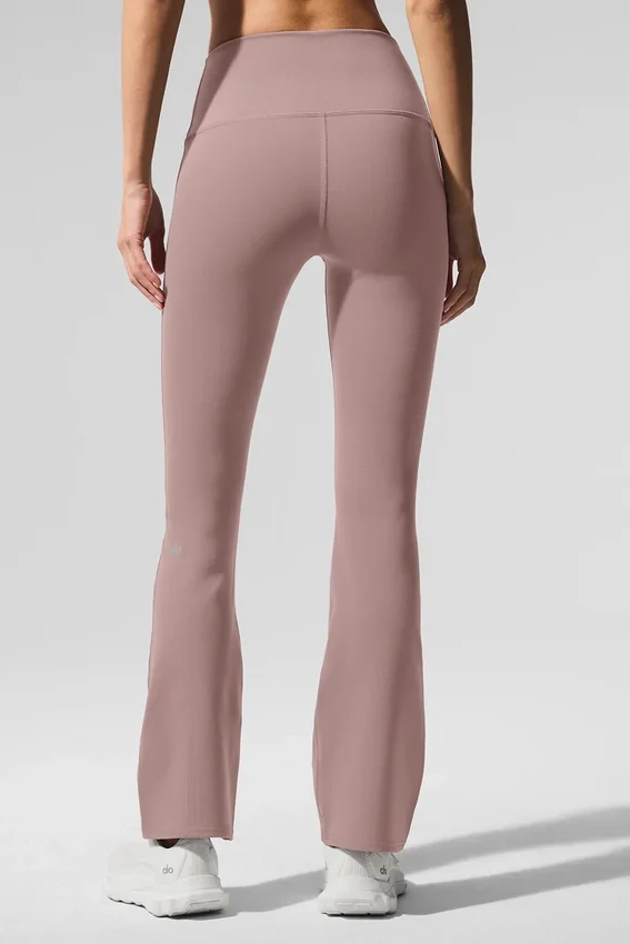 High-Waist Airbrush 7/8 Bootcut Tights – taupe