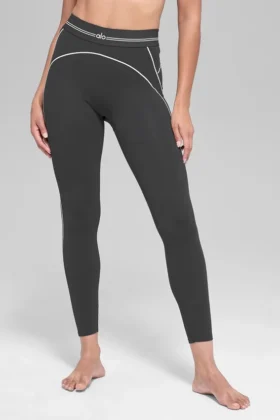 High-Waist Airbrush 7/8 Heart Throb Tights – antrasitt/hvit