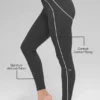 High-Waist Airbrush 7/8 Heart Throb Tights – antrasitt/hvit